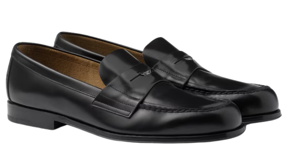Brushed leather loafers