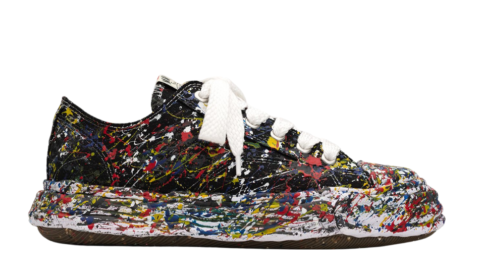 "PETERSON23" OG Sole Sputtering Paint Canvas Low-top Sneaker