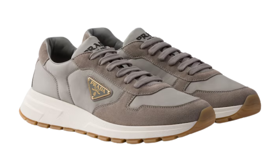 Prax 01 Re-Nylon and suede sneakers