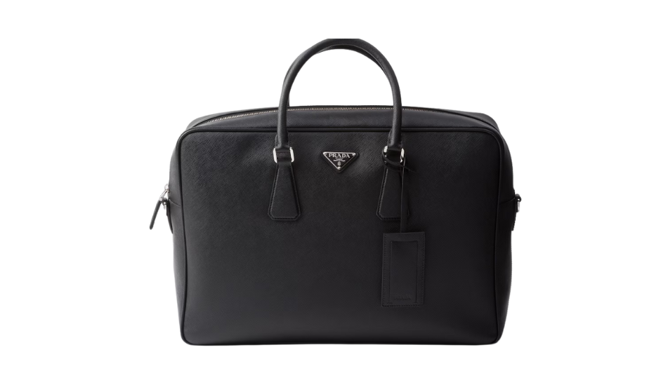 Saffiano leather briefcase