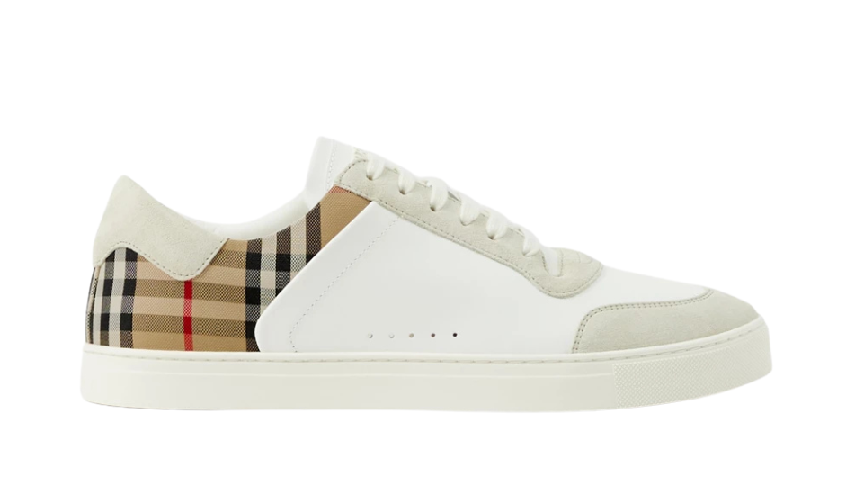 Leather, Suede and Check Sneakers