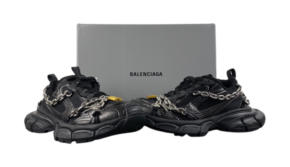 Balenciaga 10 3XL black silver lock chain