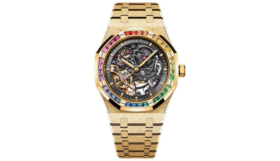 41mm Frosted Gold Double Balance Wheel Openworked