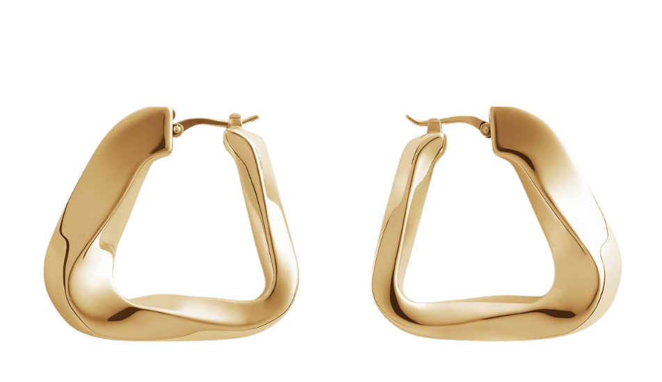 Large Twist Triangle Hoop Earrings
