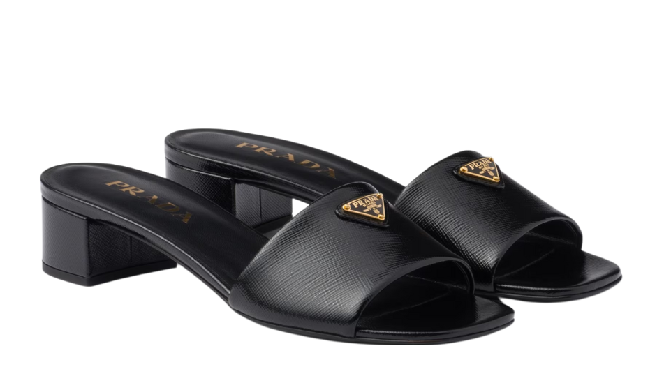 Saffiano patent leather sandals