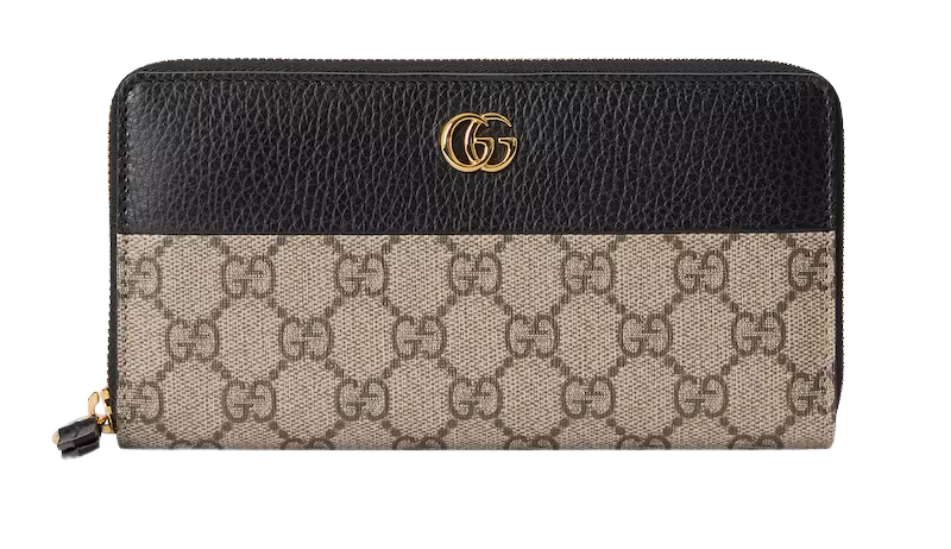 GG Marmont bi-color zip around wallet