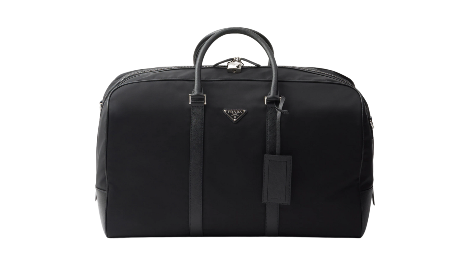 Re-Nylon and Saffiano leather duffel bag
