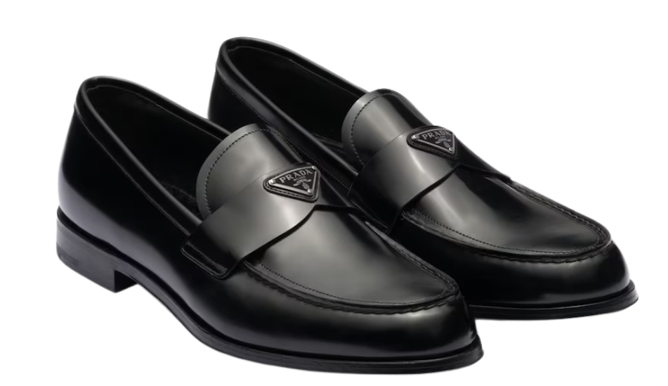 Brushed leather loafers