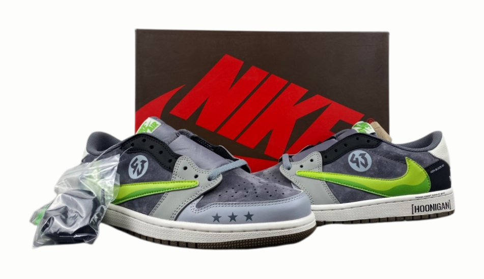 Air Jordan 1 Retro Low gray black green