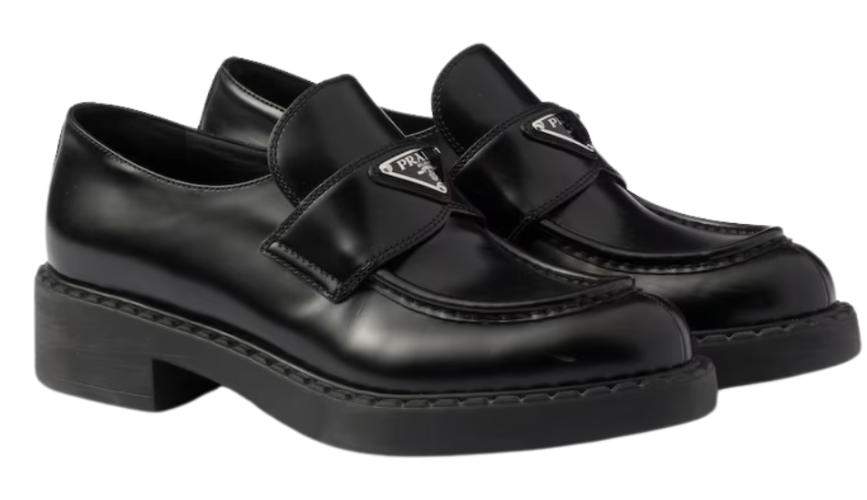 Chocolate brushed leather loafers