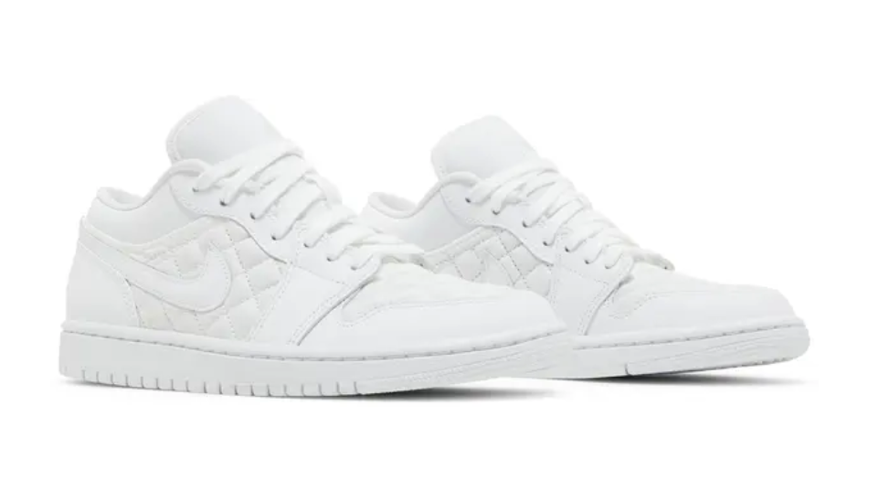 Wmns Air Jordan 1 Low 'Triple White Quilted'