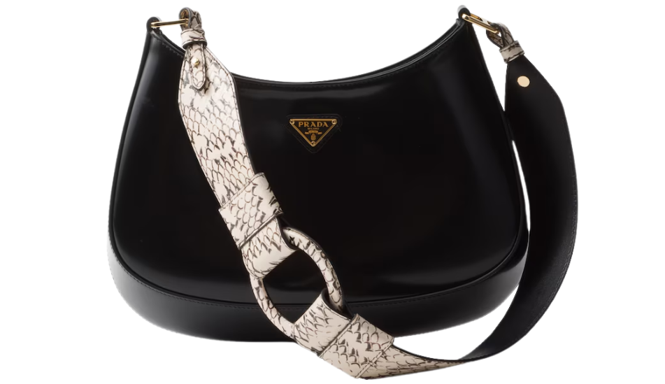Prada Cleo Ayers and brushed leather shoulder bag