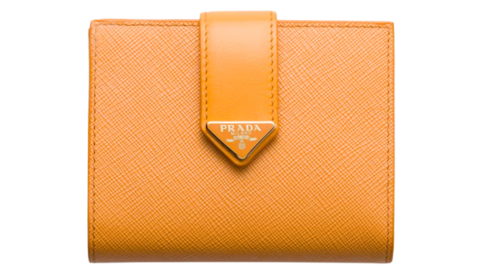 Small Saffiano and smooth leather wallet