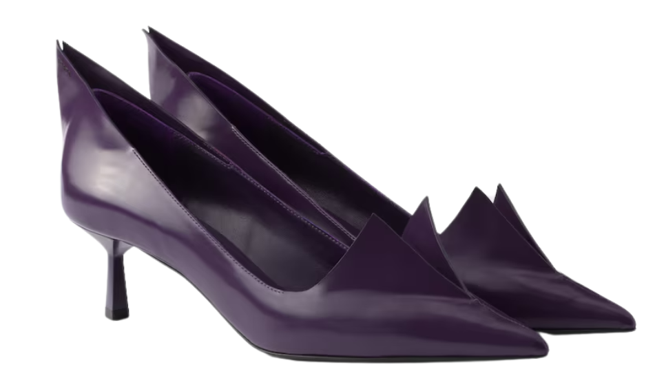 Brushed leather pumps