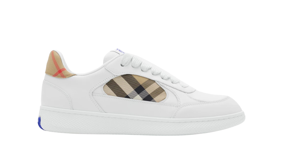 Leather and Check Terrace Sneakers