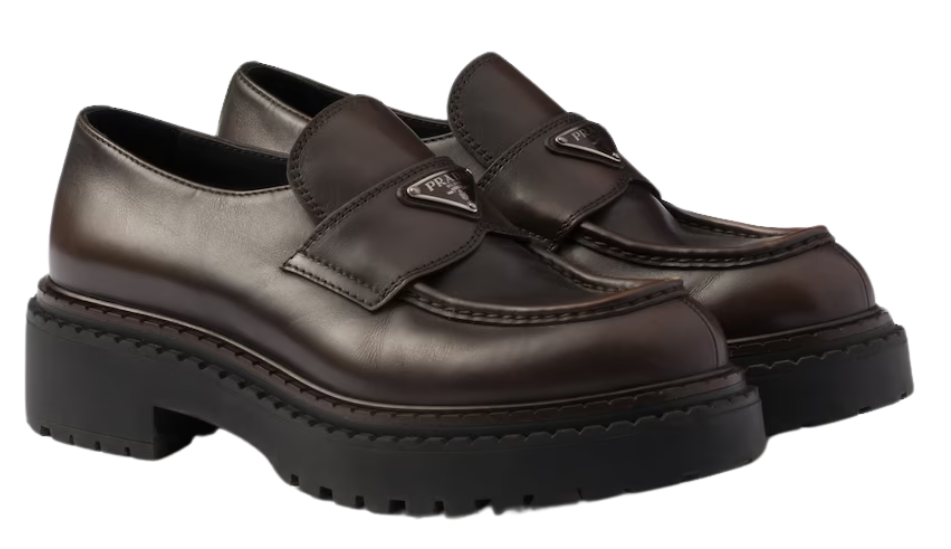 Double Chocolate leather loafers