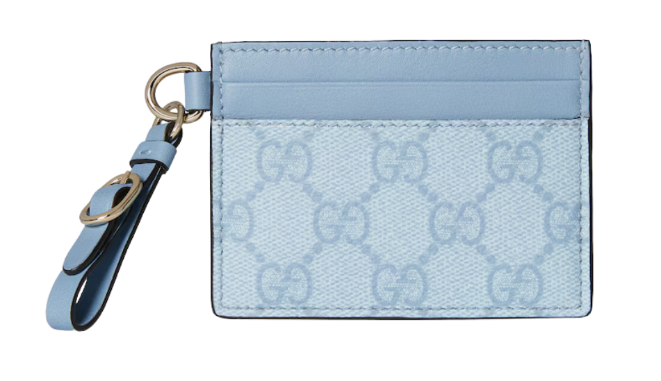 GG Emblem card case with strap