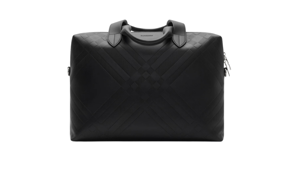 Embossed Check Briefcase