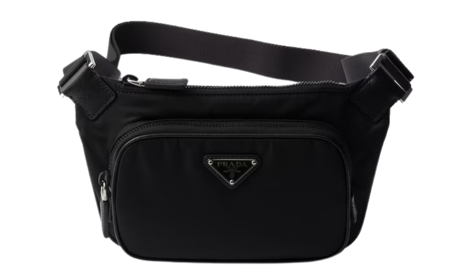 Re-Nylon and Saffiano leather shoulder bag