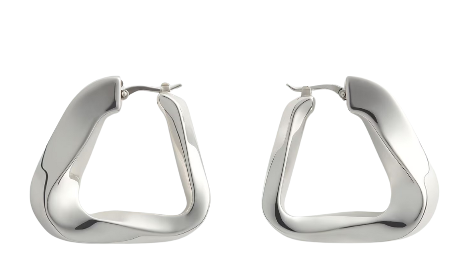 Large Twist Triangle Hoop Earrings