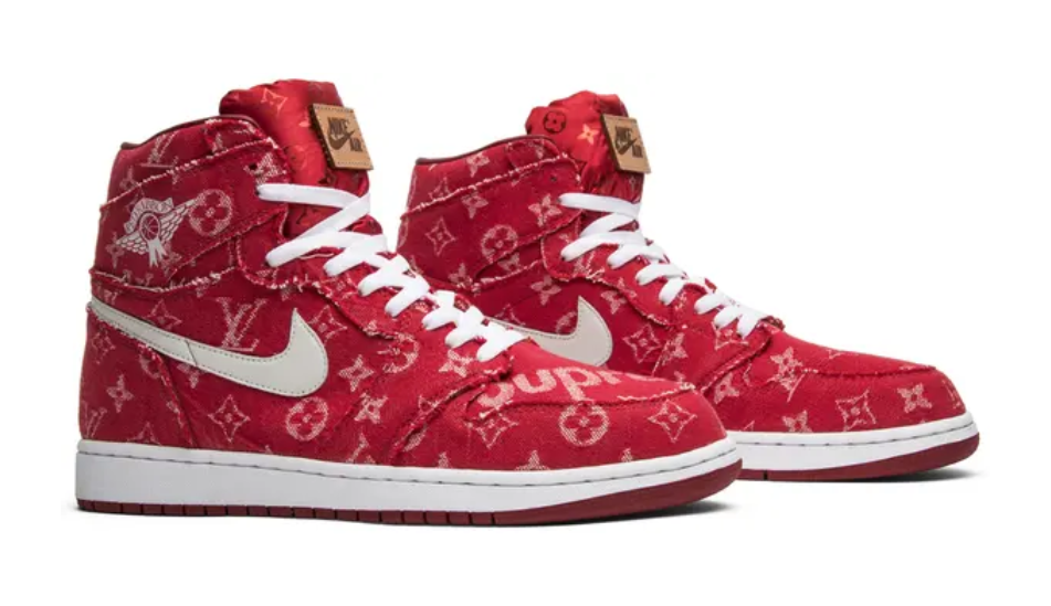 Red Ribbon Recon x Air Jordan 1 Retro High 'Supreme & Louis Vuitton' Custom