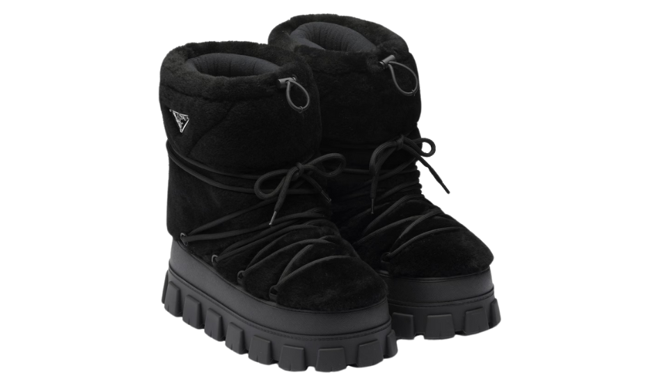 Shearling après ski booties