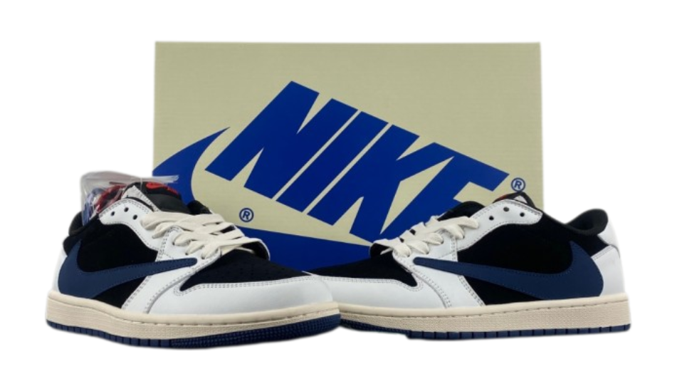 Travis Scott x Air Jordan 1 white black dark blue