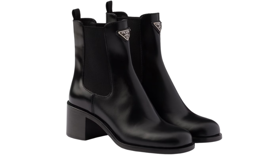 Brushed leather booties