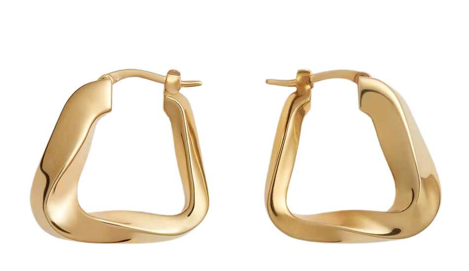 Small Twist Triangle Hoop Earrings