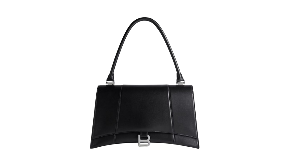 Women's Hourglass Hinge Medium Handbag in Black