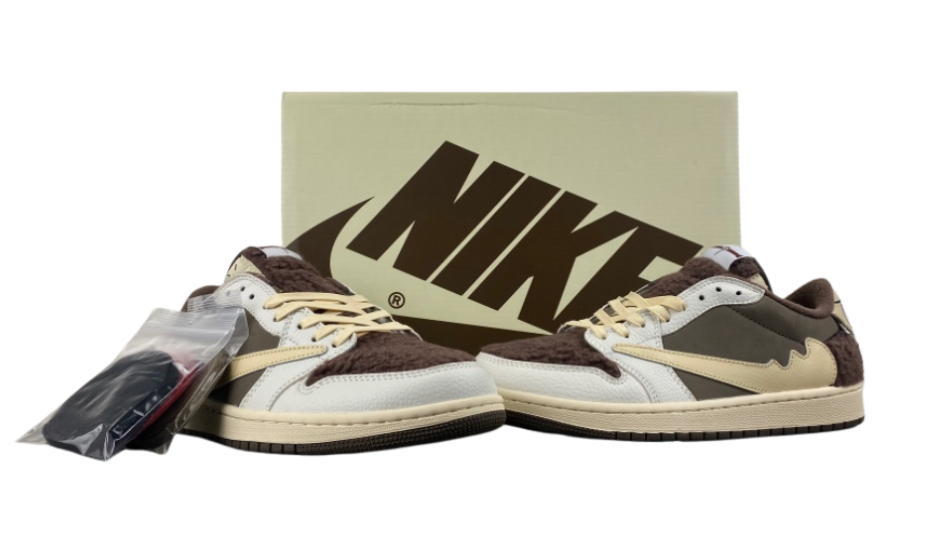 Travis Scott x Jordan Air Jordan 1 Low * Labu Bu white brown inverted hook