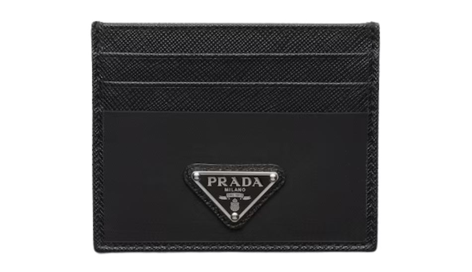 Re-Nylon and Saffiano leather card holder