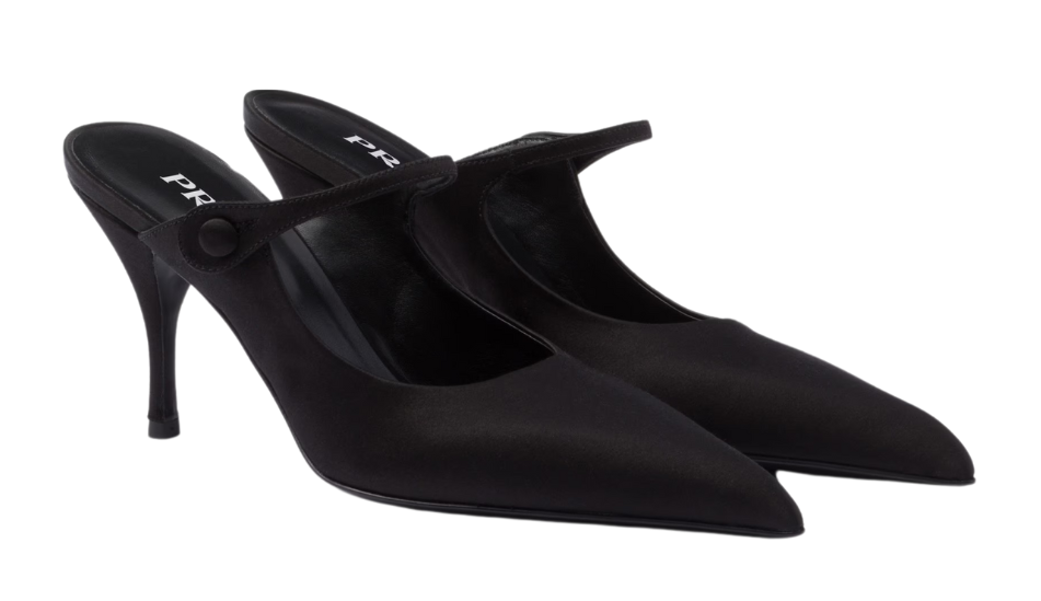 Satin high-heeled mules