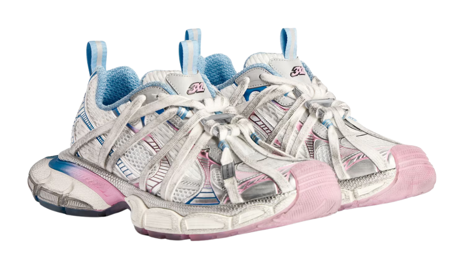 Women's 3xl Extreme Laces B Sneaker in White/grey/blue/pink