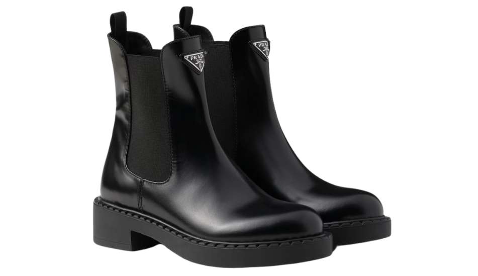 Brushed leather Chelsea booties