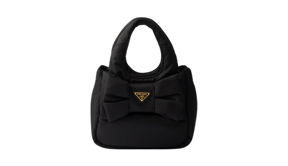Padded Re-Nylon mini-bag with bow