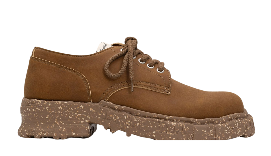 Vintage-like Sole Synthetic Leather Lace-up Shoes