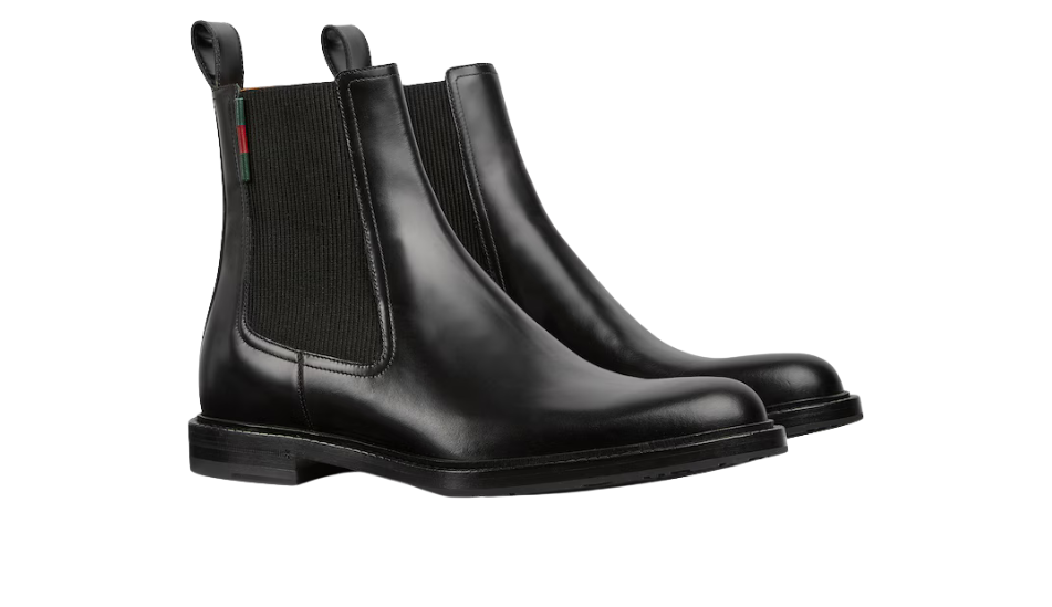 Men's ankle boot with leather Web