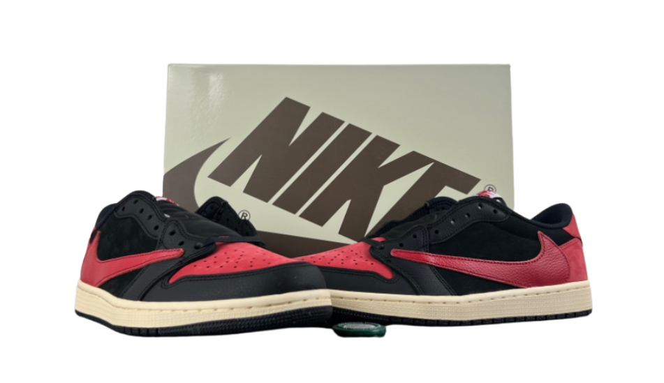Jordan 1 generation Travis Scott x Air Jordan 1 Low red and black inverted hook low-top