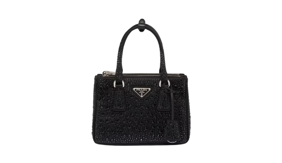 Prada Galleria satin mini-bag with crystals