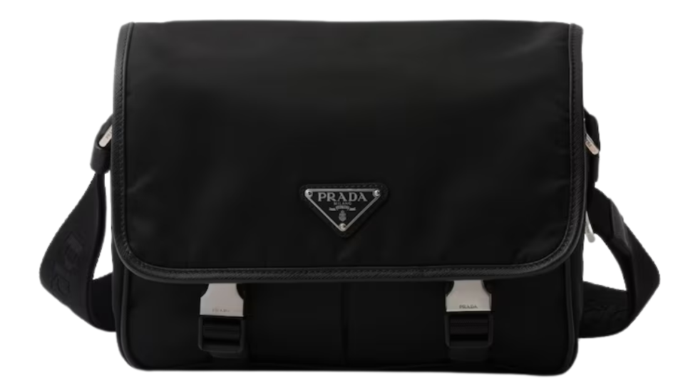 Re-Nylon and Saffiano leather shoulder bag