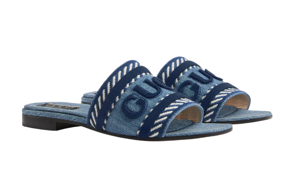 Women's slide sandal with Gucci script