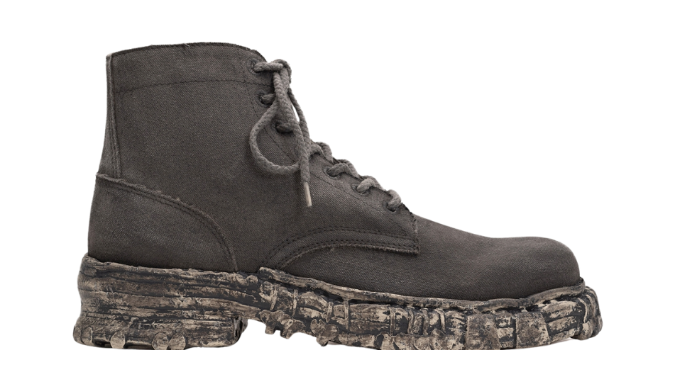 Vintage-like Sole Over-dyed Canvas Boots