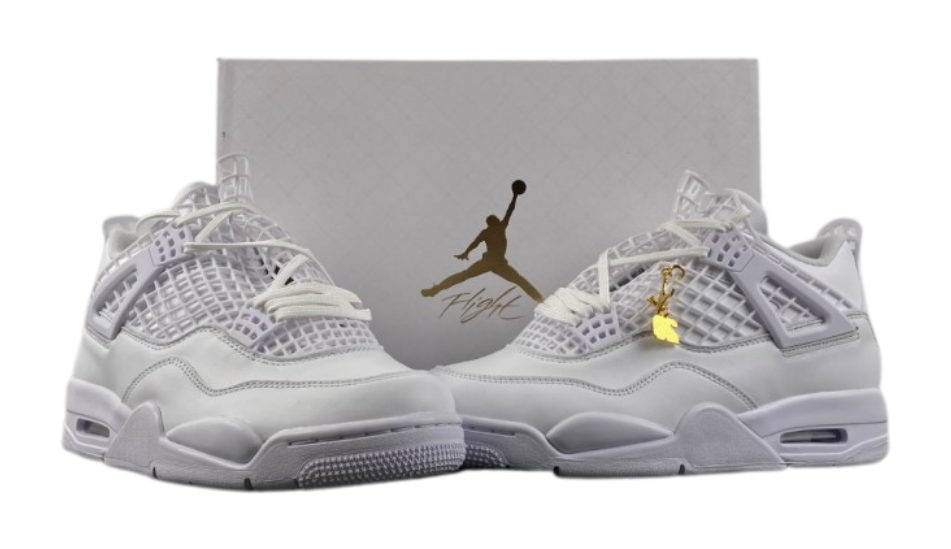 Air Jordan 4 all white gold