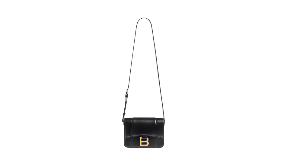 Women's Hourglass Small Flap Bag in Black