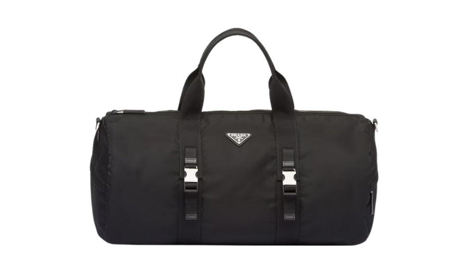 Re-Nylon and Saffiano leather duffle bag