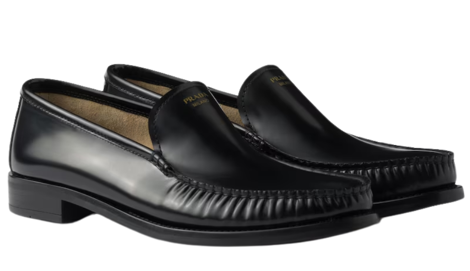 Brushed leather loafers