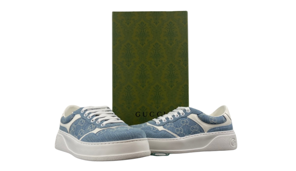 Gucci SCREENER GG Gucci Biscuit Shoes Jade White