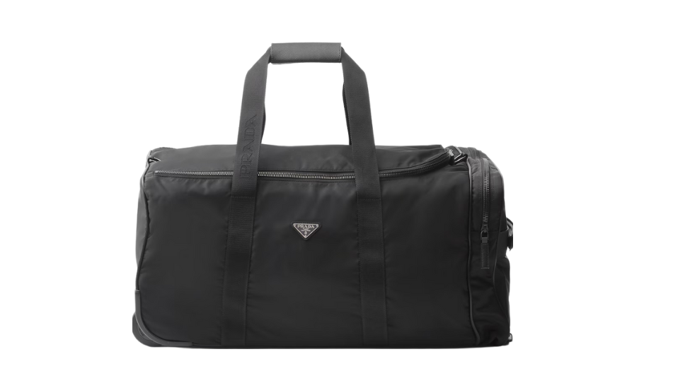 Re-Nylon and Saffiano leather trolley