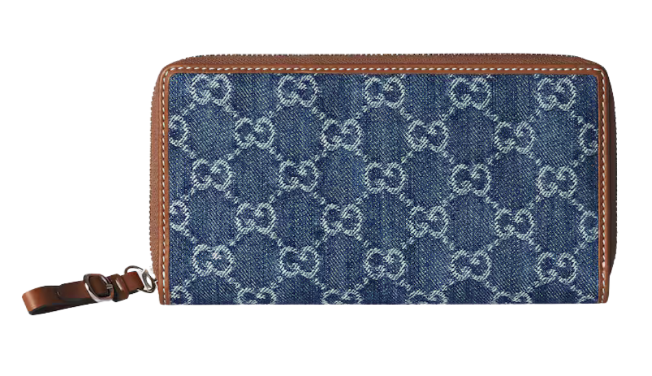 GG Emblem zip around wallet